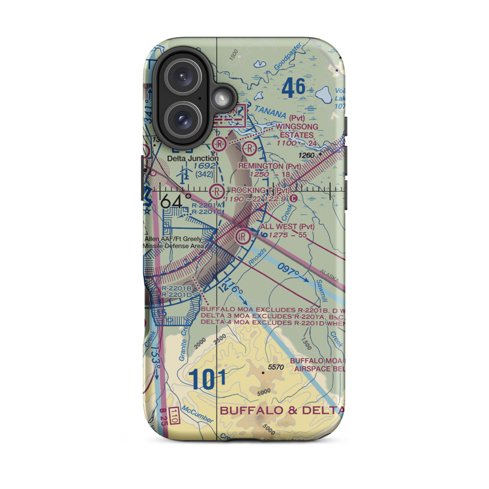 All West Airport (AK77) VFR Sectional  Tough iPhone Case iPhone 16 Plus model shown