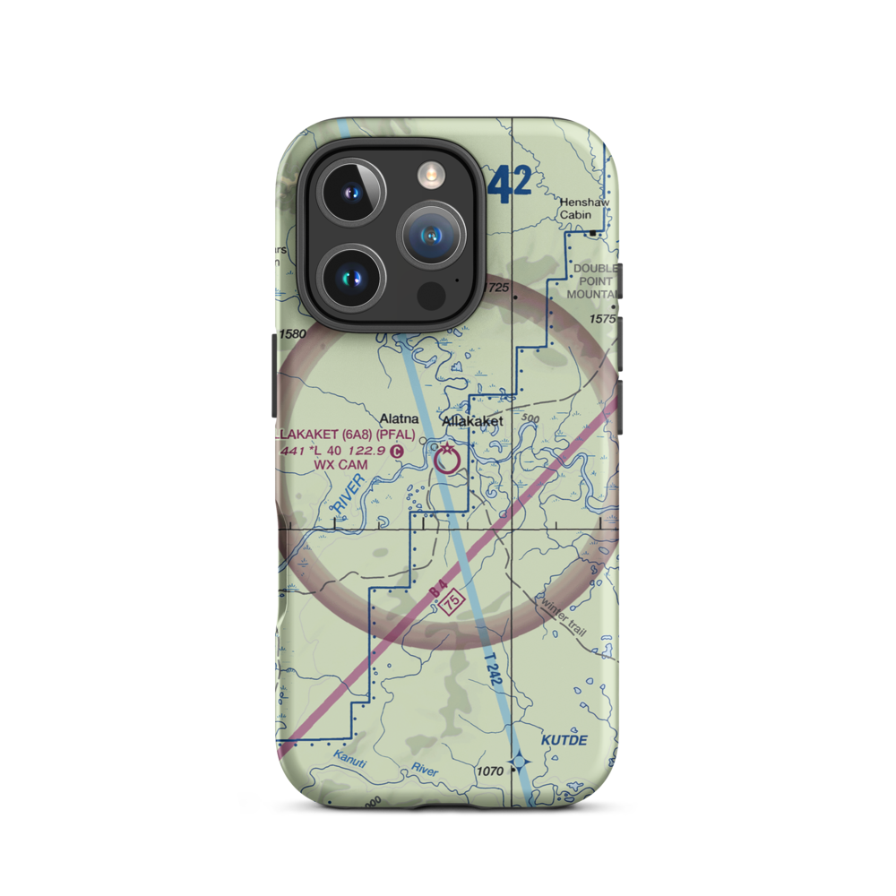 Allakaket Airport (6A8) VFR Sectional  Tough iPhone Case iPhone 16 Pro model shown