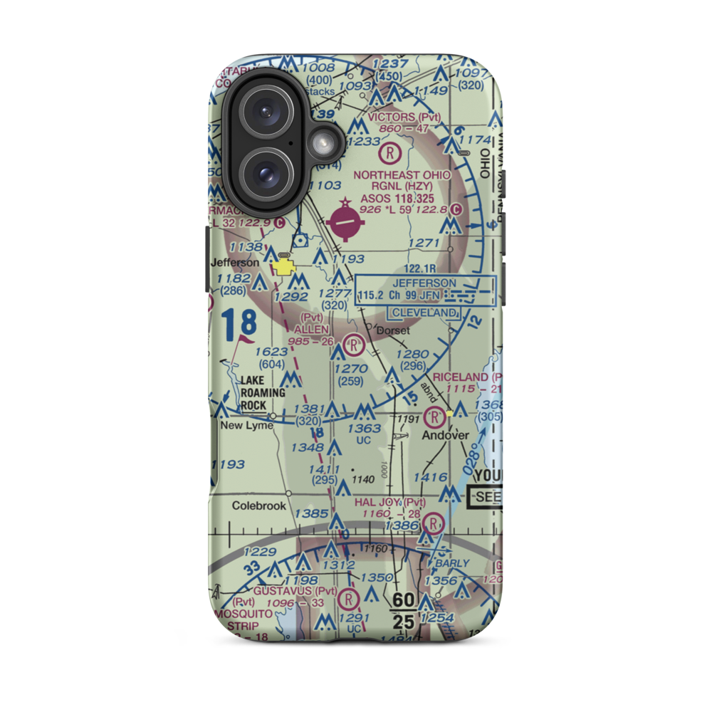 Allen Airport (8OH8) VFR Sectional  Tough iPhone Case iPhone 16 Plus model shown