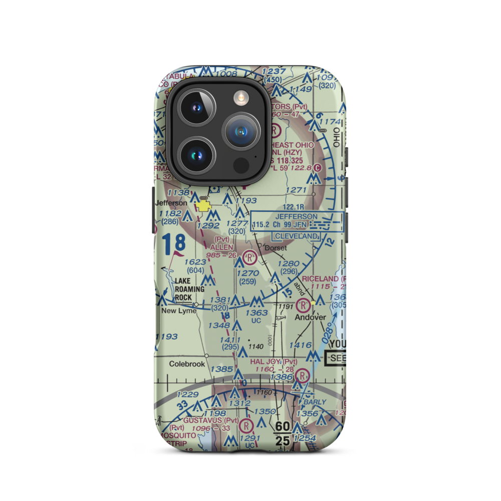 Allen Airport (8OH8) VFR Sectional  Tough iPhone Case iPhone 16 Pro model shown