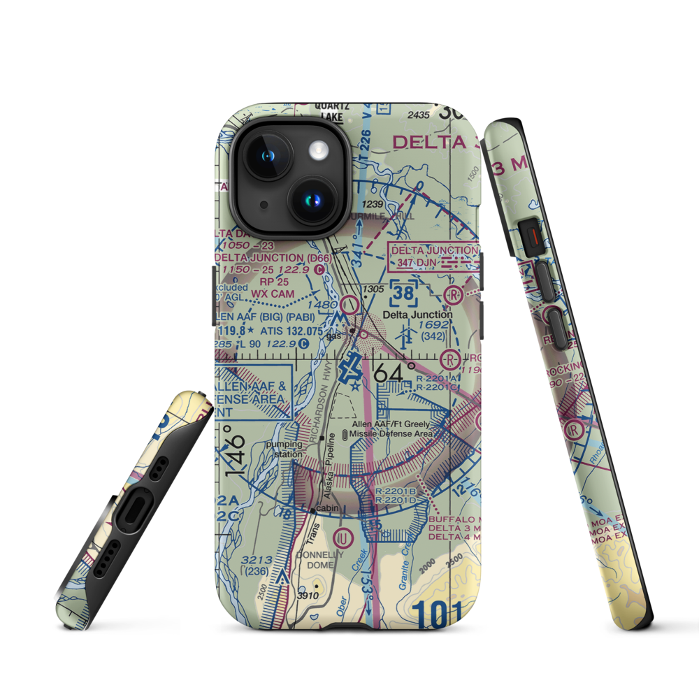 Allen Army Airfield (BIG) VFR Sectional  Tough iPhone Case iPhone 15 model shown