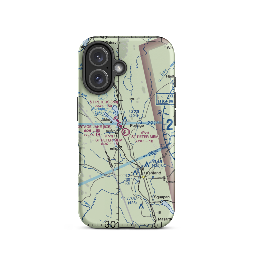 Allen St Peter Memorial Airport (ME05) VFR Sectional  Tough iPhone Case iPhone 16 model shown