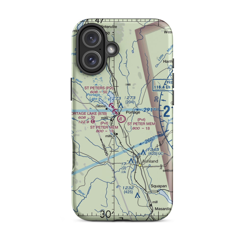 Allen St Peter Memorial Airport (ME05) VFR Sectional  Tough iPhone Case iPhone 16 Plus model shown