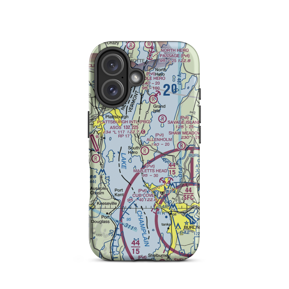 Allenholm Airport (VT26) VFR Sectional  Tough iPhone Case iPhone 16 model shown