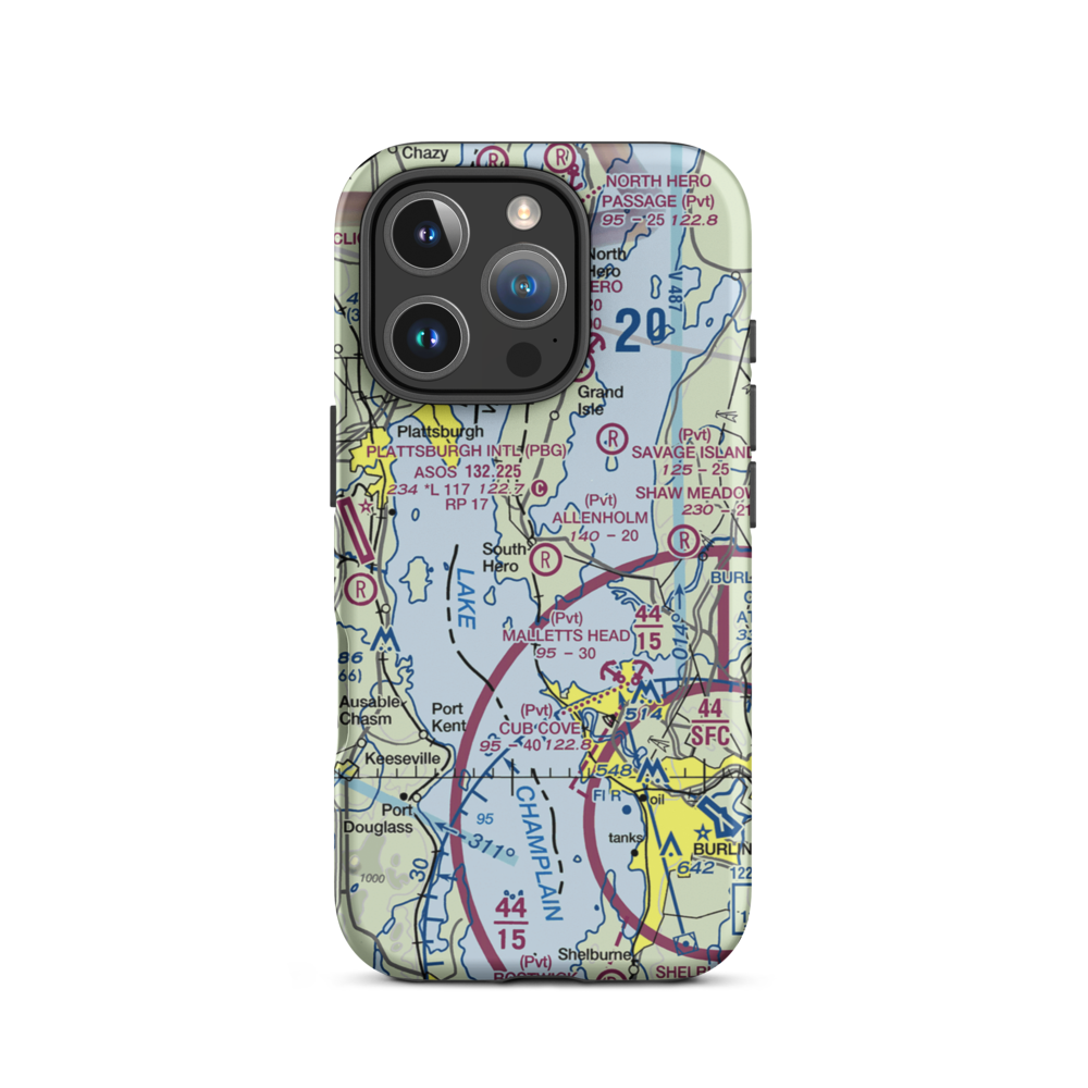 Allenholm Airport (VT26) VFR Sectional  Tough iPhone Case iPhone 16 Pro model shown
