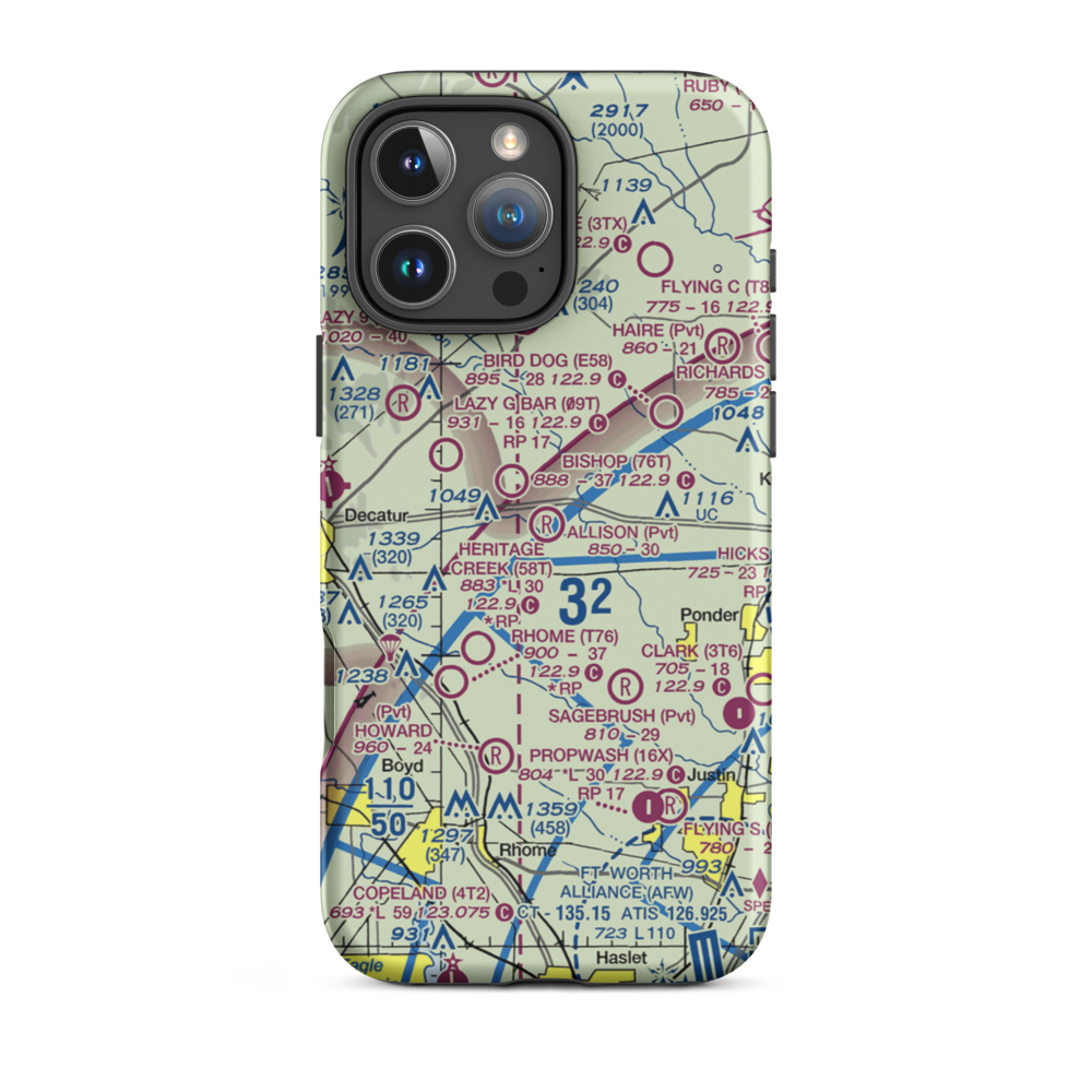 Allison Farm Airport (XA34) VFR Sectional  Tough iPhone Case iPhone 16 Pro Max model shown