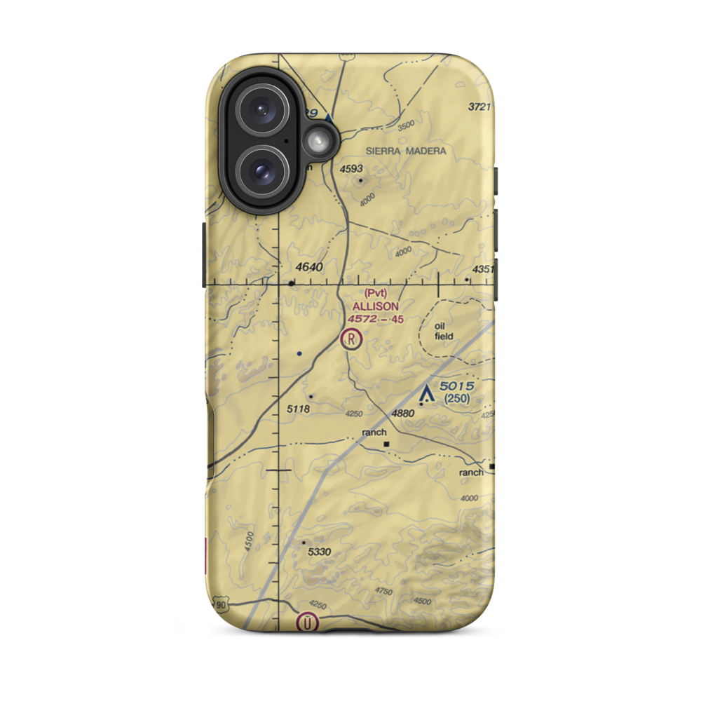Allison Ranch Airport (4TS7) VFR Sectional  Tough iPhone Case iPhone 16 Plus model shown