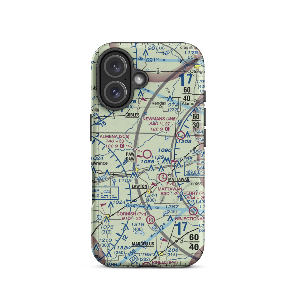 Almena Airport (2C5) VFR Sectional  Tough iPhone Case iPhone 16 model shown