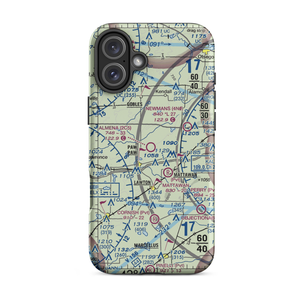 Almena Airport (2C5) VFR Sectional  Tough iPhone Case iPhone 16 Plus model shown
