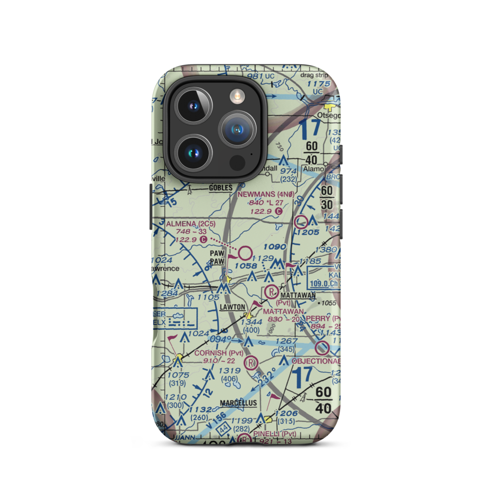 Almena Airport (2C5) VFR Sectional  Tough iPhone Case iPhone 16 Pro model shown