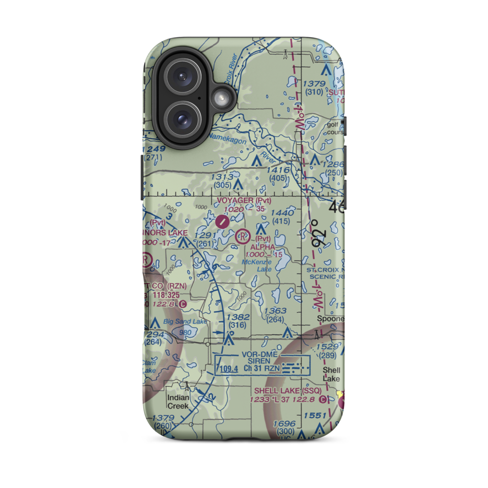 Alpha Hotel Airport (WS81) VFR Sectional  Tough iPhone Case iPhone 16 Plus model shown