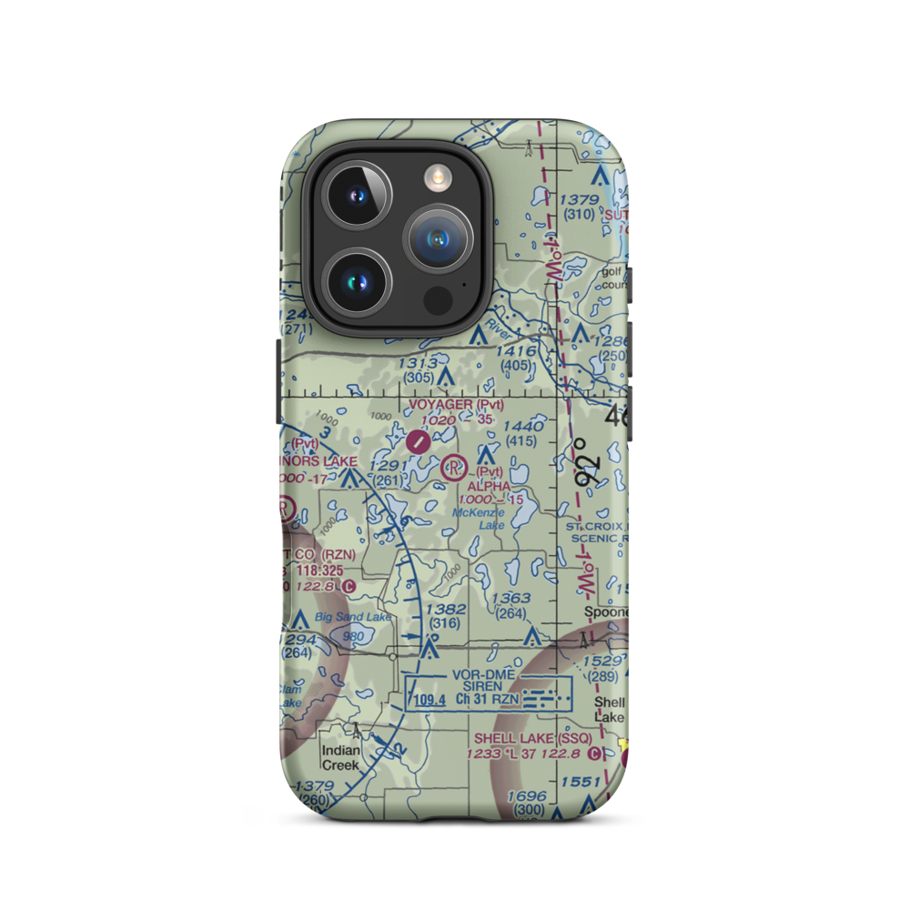 Alpha Hotel Airport (WS81) VFR Sectional  Tough iPhone Case iPhone 16 Pro model shown