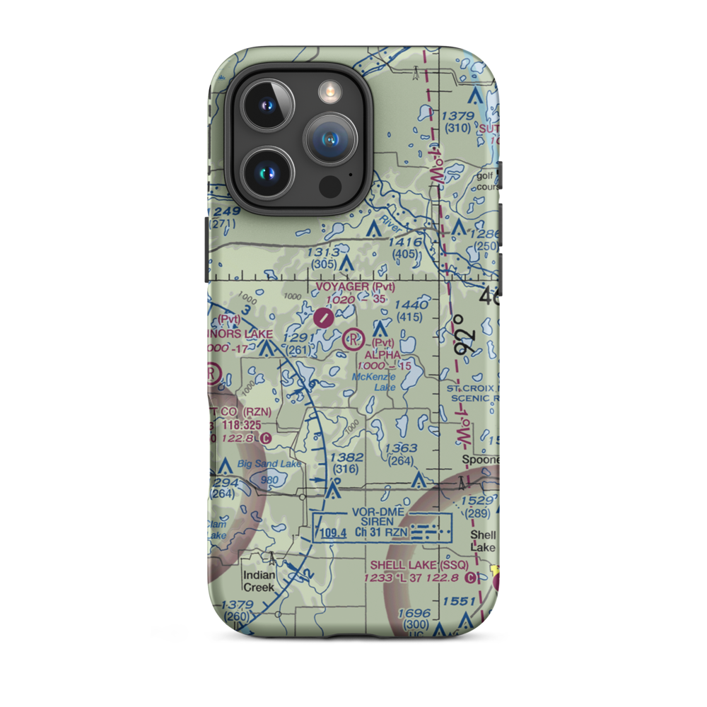 Alpha Hotel Airport (WS81) VFR Sectional  Tough iPhone Case iPhone 16 Pro Max model shown