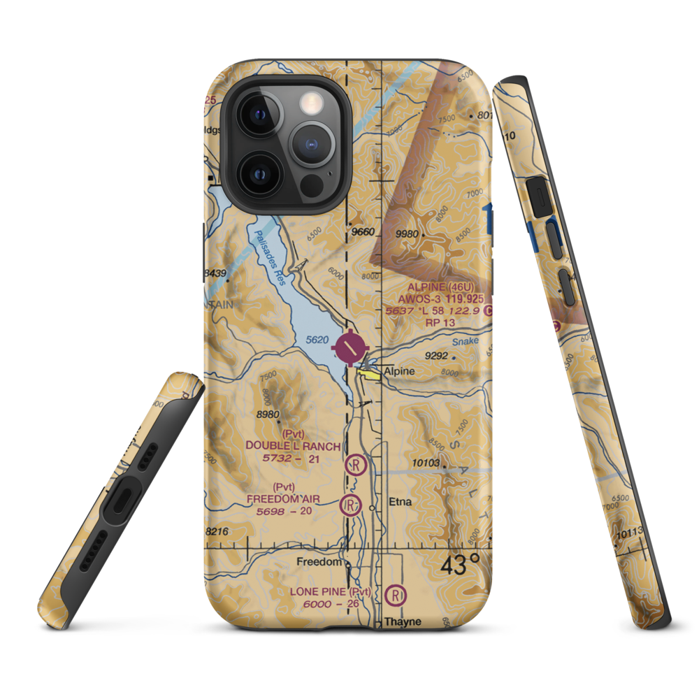Alpine Airport (46U) VFR Sectional  Tough iPhone Case iPhone 12 Pro Max model shown