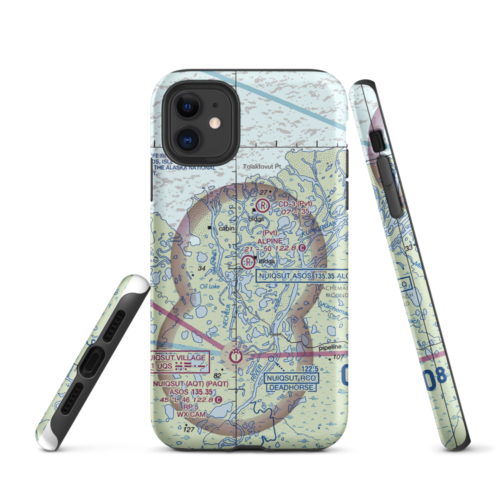Alpine Airstrip (DQH) VFR Sectional  Tough iPhone Case iPhone 11 model shown