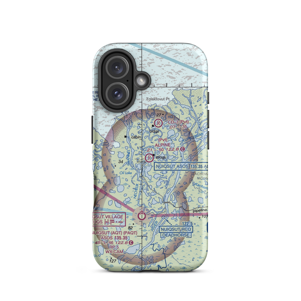 Alpine Airstrip (DQH) VFR Sectional  Tough iPhone Case iPhone 16 model shown