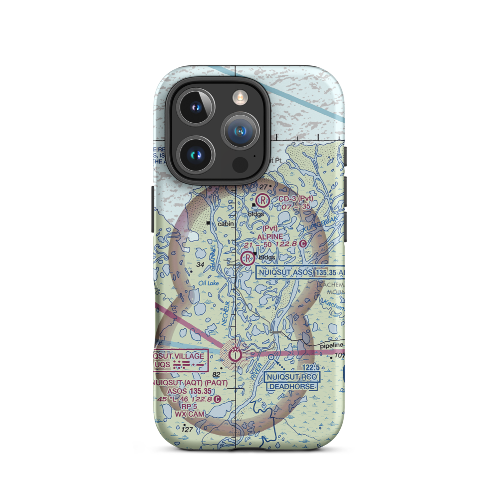 Alpine Airstrip (DQH) VFR Sectional  Tough iPhone Case iPhone 16 Pro model shown