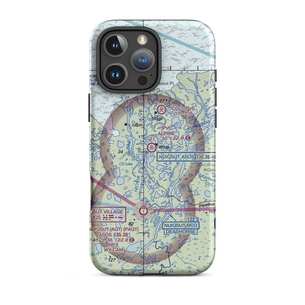 Alpine Airstrip (DQH) VFR Sectional  Tough iPhone Case iPhone 16 Pro Max model shown