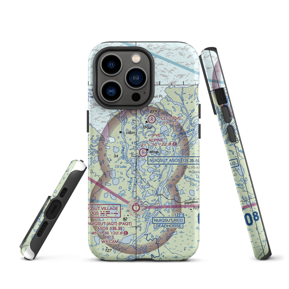 Alpine Airstrip (DQH) VFR Sectional  Tough iPhone Case iPhone 13 Pro model shown