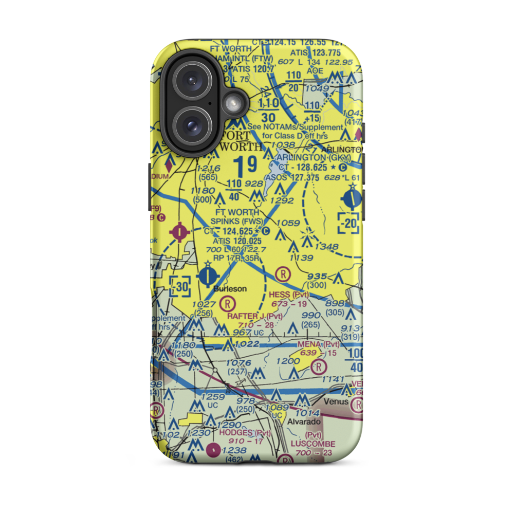 Alpine Range Airport (00TS) VFR Sectional  Tough iPhone Case iPhone 16 Plus model shown