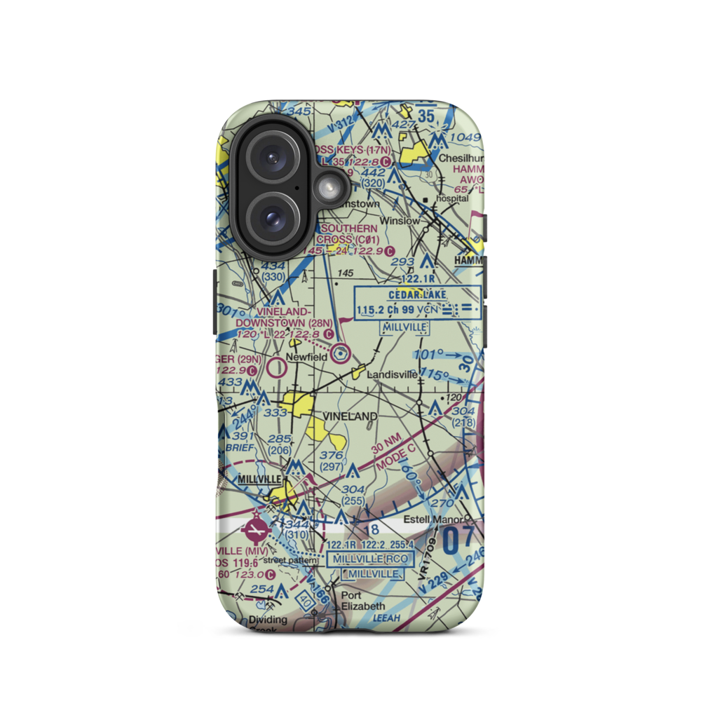Als Landing Strip (NJ96) VFR Sectional  Tough iPhone Case iPhone 16 model shown