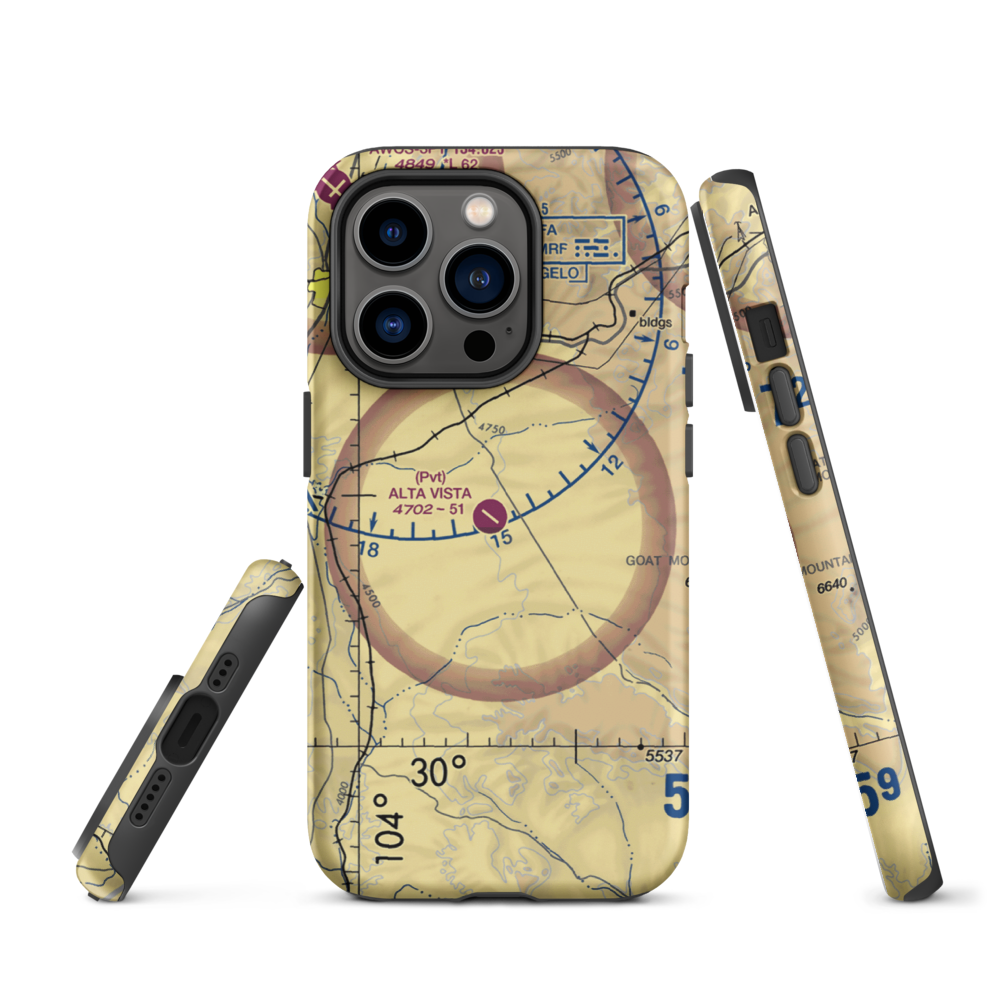 Alta Vista Ranch Airport (0TA7) VFR Sectional  Tough iPhone Case iPhone 14 Pro model shown