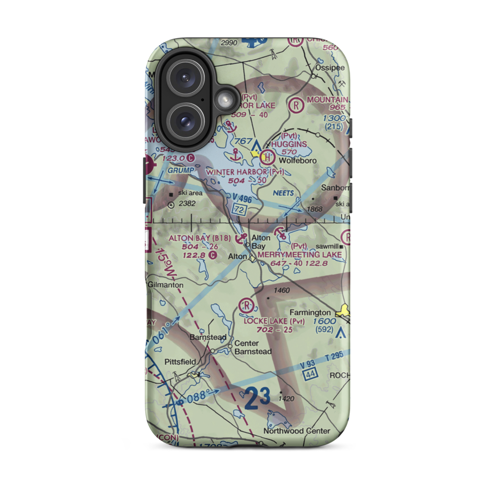 Alton Bay Seaplane Base (B18) VFR Sectional  Tough iPhone Case iPhone 16 Plus model shown