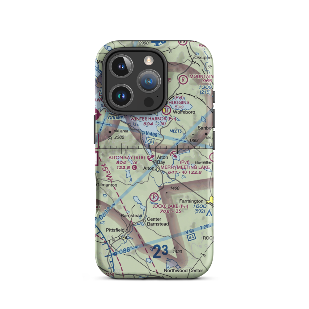 Alton Bay Seaplane Base (B18) VFR Sectional  Tough iPhone Case iPhone 16 Pro model shown