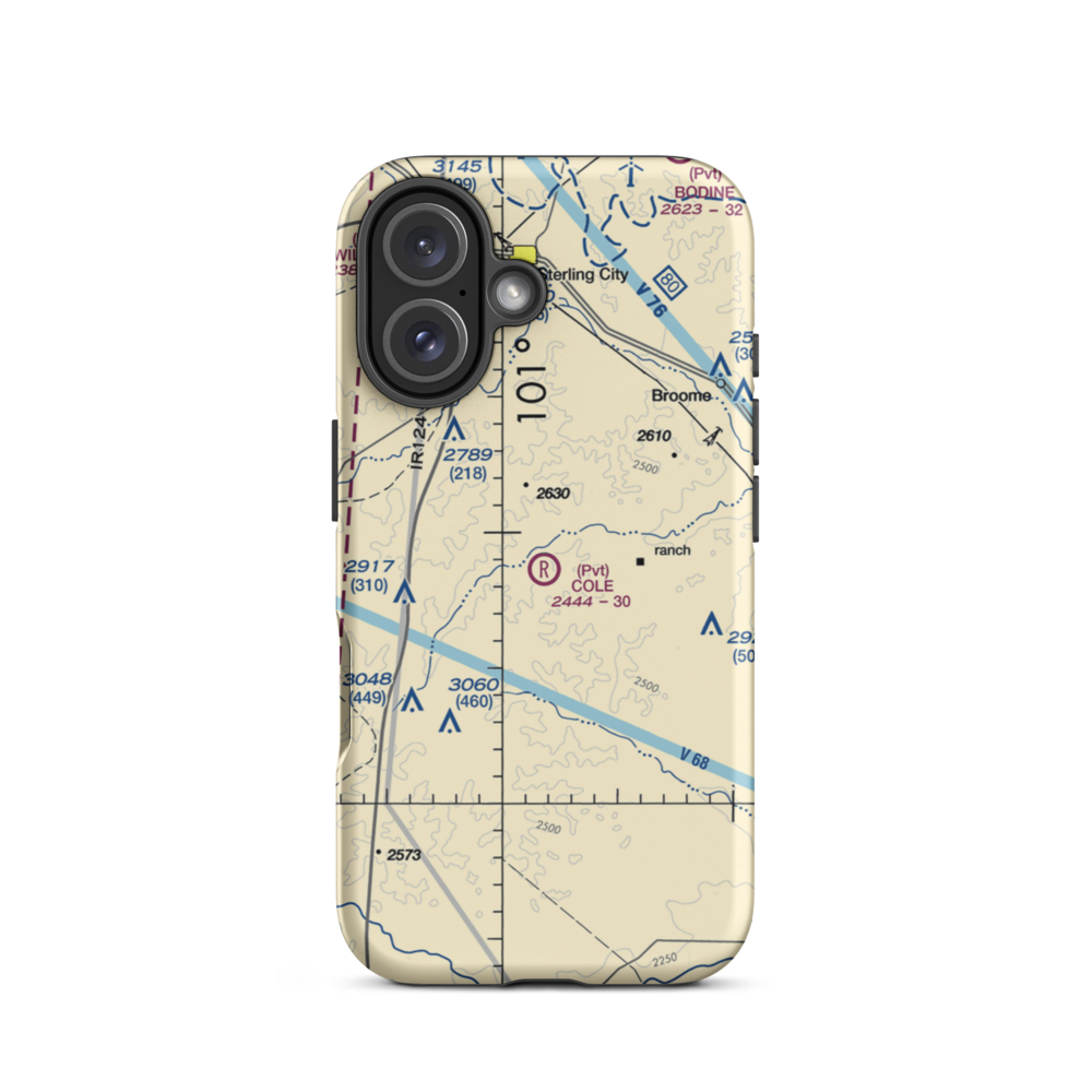 Alvie Cole Ranch Airport (64F) VFR Sectional  Tough iPhone Case iPhone 16 model shown