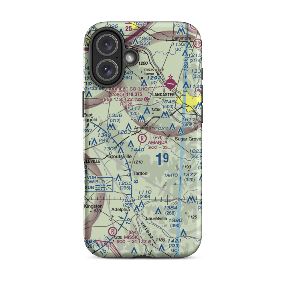Amanda Airport (OH61) VFR Sectional  Tough iPhone Case iPhone 16 Plus model shown