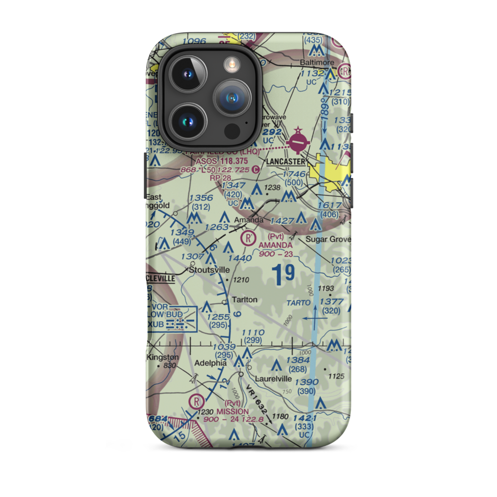 Amanda Airport (OH61) VFR Sectional  Tough iPhone Case iPhone 16 Pro Max model shown