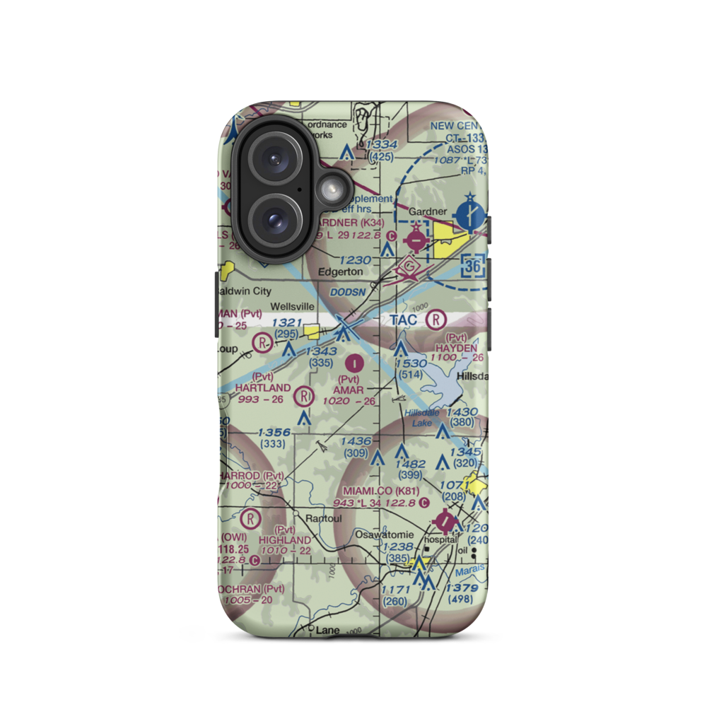 Amar Farms Airport (4KS1) VFR Sectional  Tough iPhone Case iPhone 16 model shown