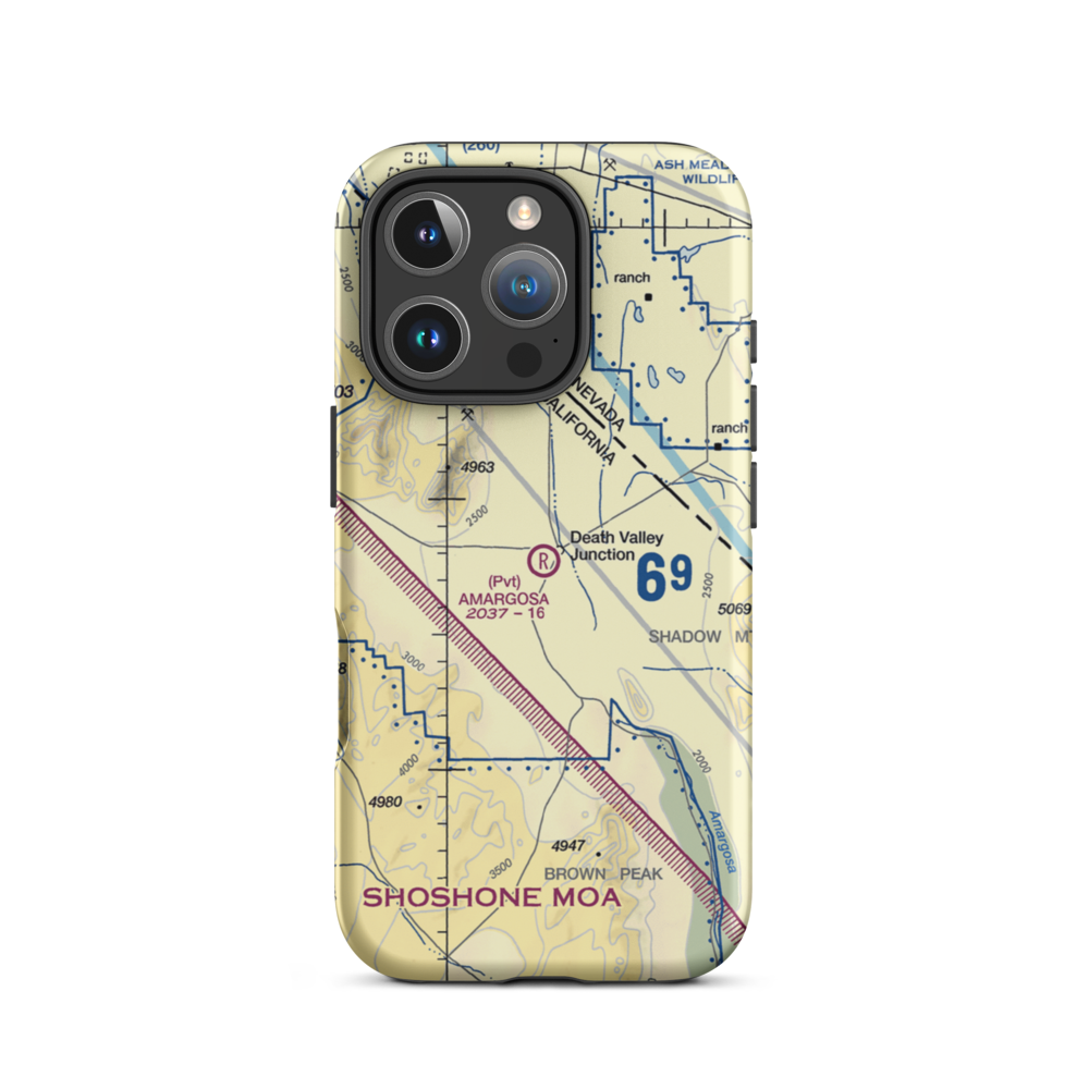 Amargosa Airport (70CL) VFR Sectional  Tough iPhone Case iPhone 16 Pro model shown