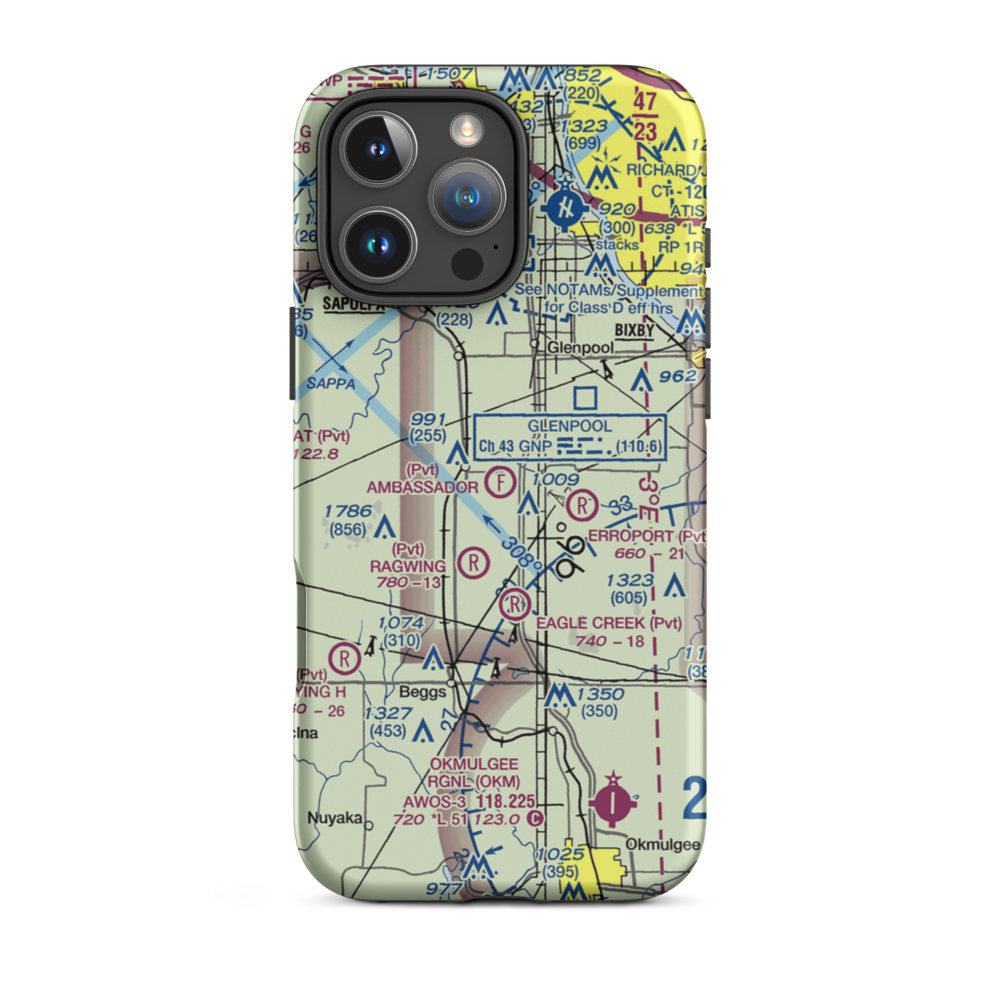 Ambassador Ultralightport (54OK) VFR Sectional  Tough iPhone Case iPhone 16 Pro Max model shown