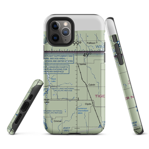 Amble-Tiger North Farms Airport (8ND0) VFR Sectional  Tough iPhone Case