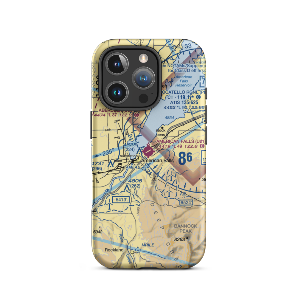 American Falls Airport (U01) VFR Sectional  Tough iPhone Case iPhone 16 Pro model shown