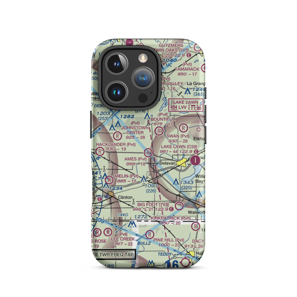 Ames Private Airport (05WI) VFR Sectional  Tough iPhone Case iPhone 16 Pro model shown