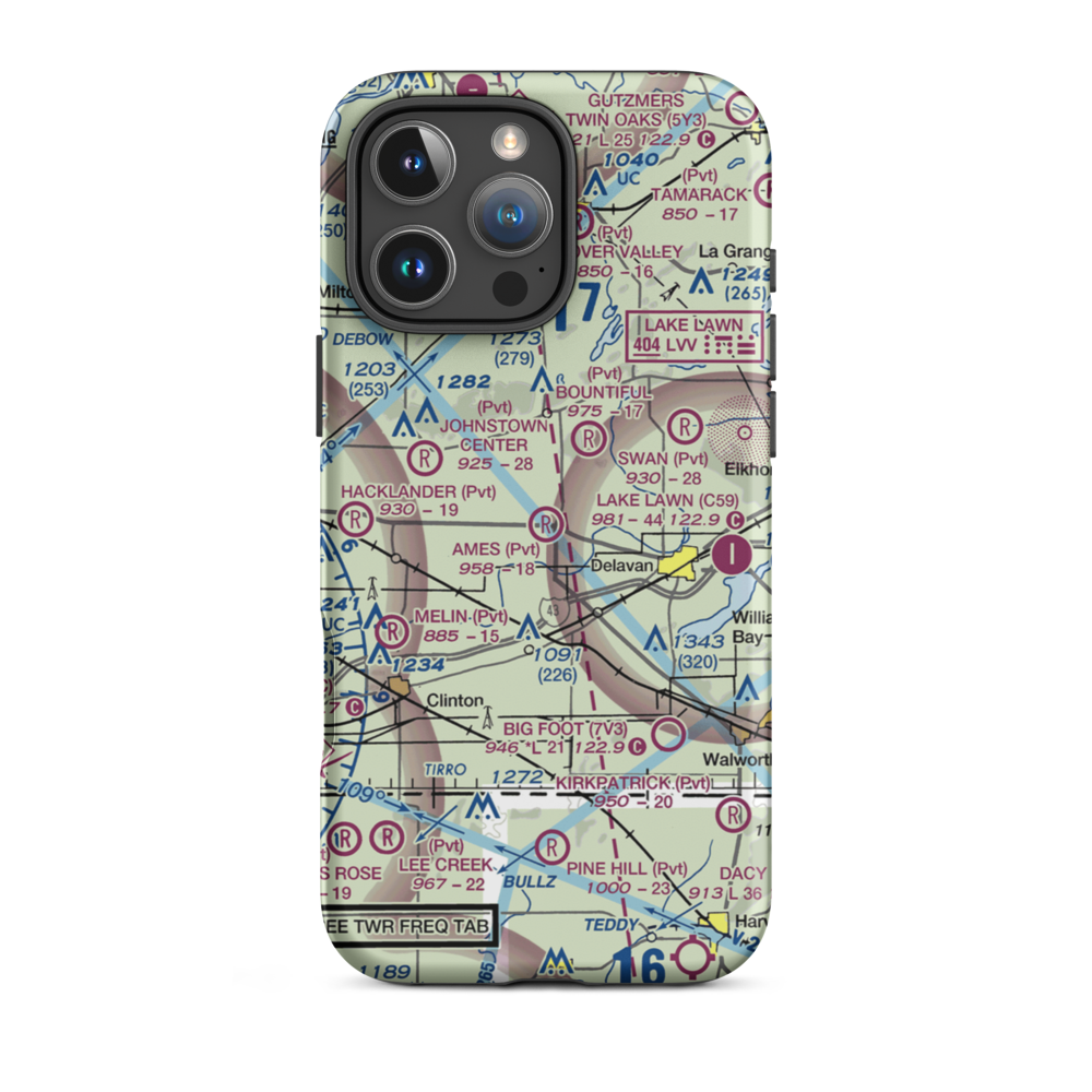 Ames Private Airport (05WI) VFR Sectional  Tough iPhone Case iPhone 16 Pro Max model shown