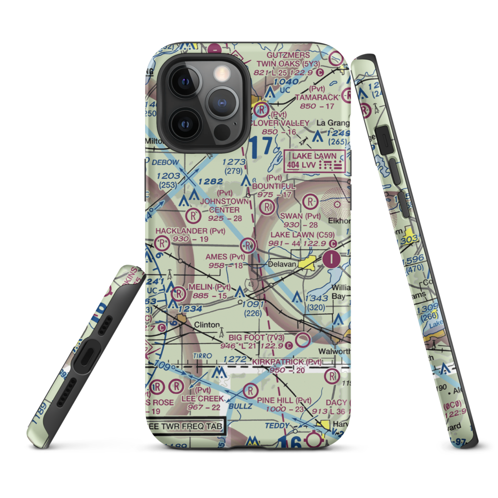 Ames Private Airport (05WI) VFR Sectional  Tough iPhone Case iPhone 12 Pro Max model shown