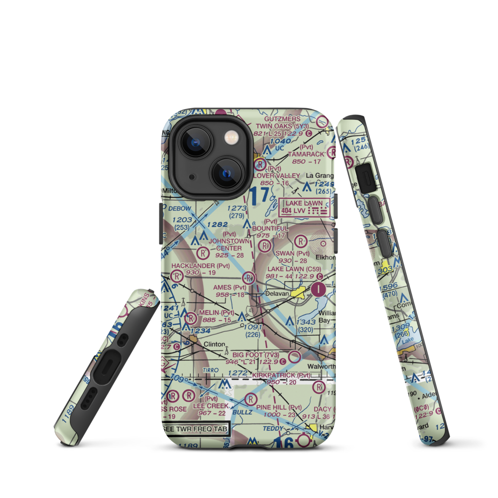 Ames Private Airport (05WI) VFR Sectional  Tough iPhone Case iPhone 13 mini model shown