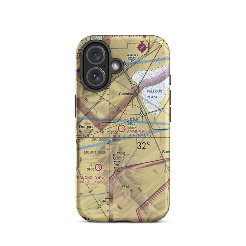 Ammon Airport (AZ14) VFR Sectional  Tough iPhone Case iPhone 16 model shown