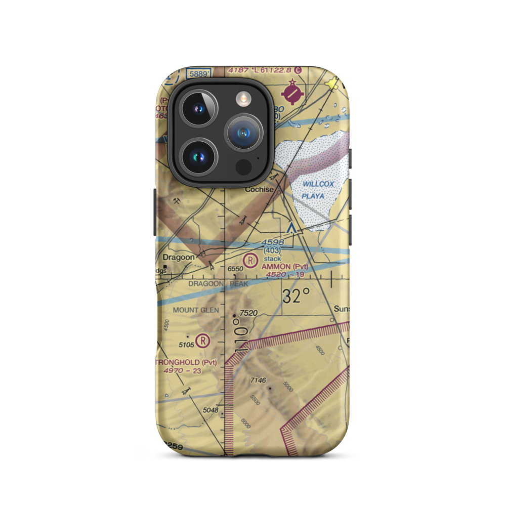 Ammon Airport (AZ14) VFR Sectional  Tough iPhone Case iPhone 16 Pro model shown