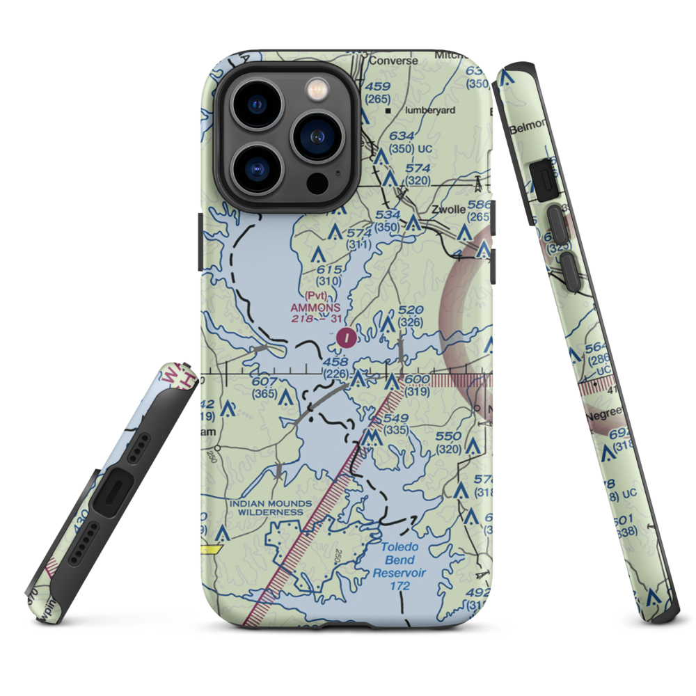 Ammons Airport (5LS9) VFR Sectional  Tough iPhone Case iPhone 13 Pro Max model shown