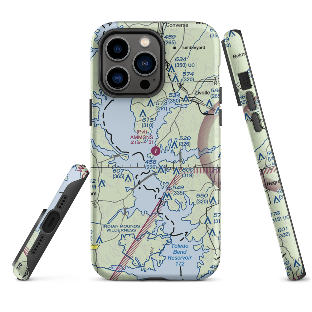 Ammons Airport (5LS9) VFR Sectional  Tough iPhone Case iPhone 14 Pro Max model shown
