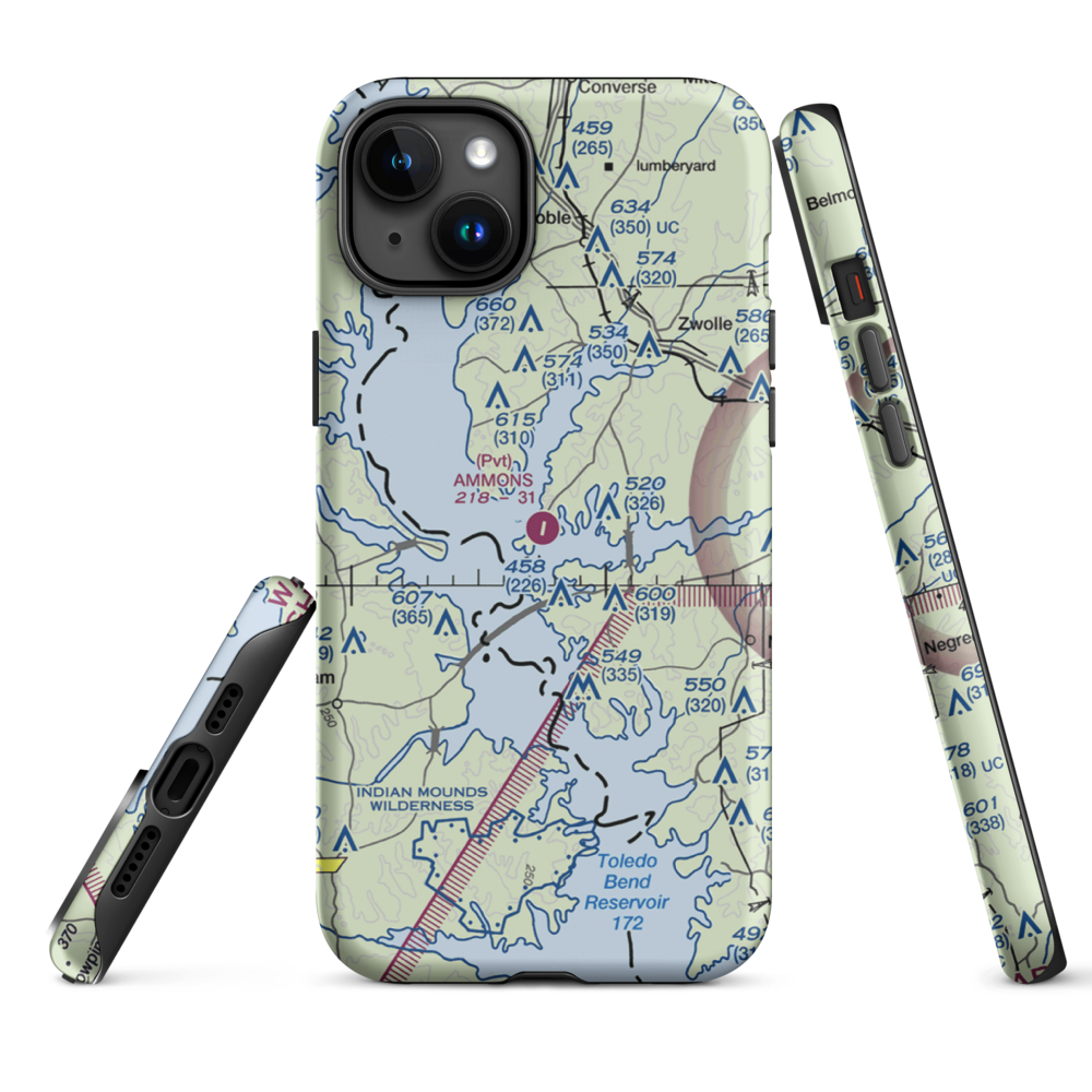 Ammons Airport (5LS9) VFR Sectional  Tough iPhone Case iPhone 15 Plus model shown