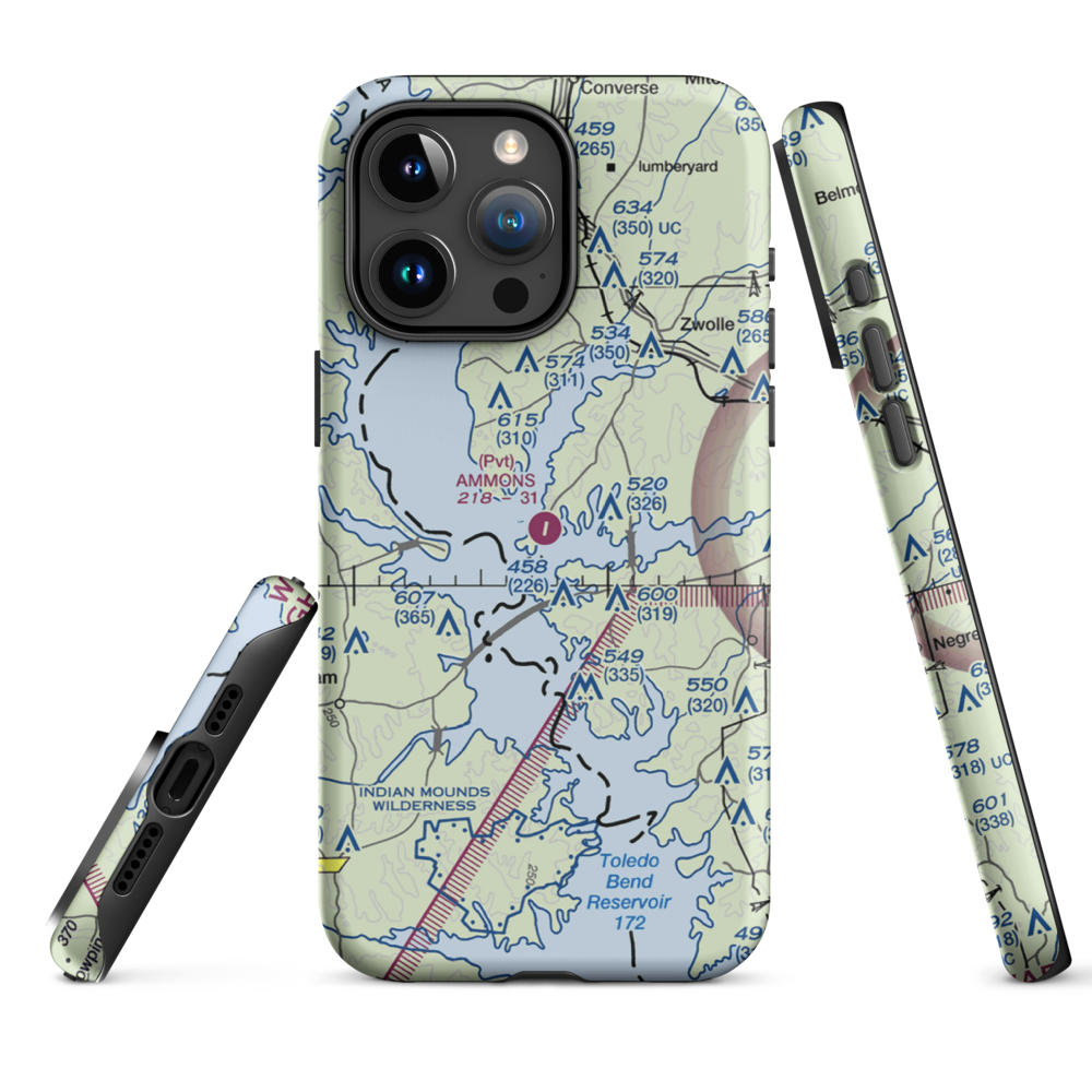 Ammons Airport (5LS9) VFR Sectional  Tough iPhone Case iPhone 15 Pro Max model shown