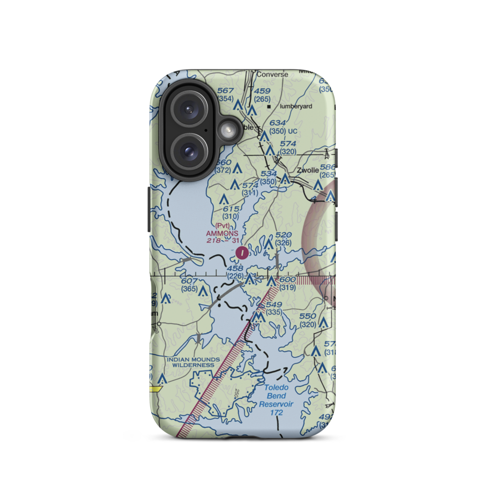 Ammons Airport (5LS9) VFR Sectional  Tough iPhone Case iPhone 16 model shown