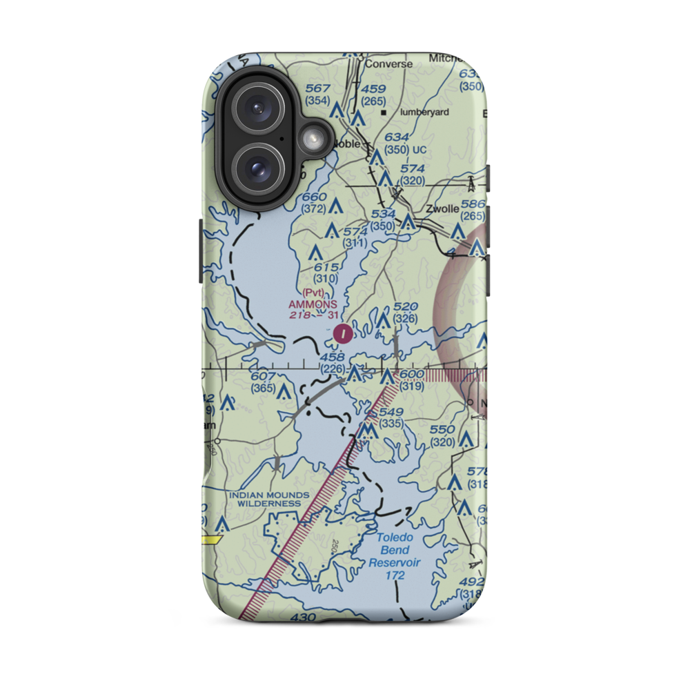 Ammons Airport (5LS9) VFR Sectional  Tough iPhone Case iPhone 16 Plus model shown