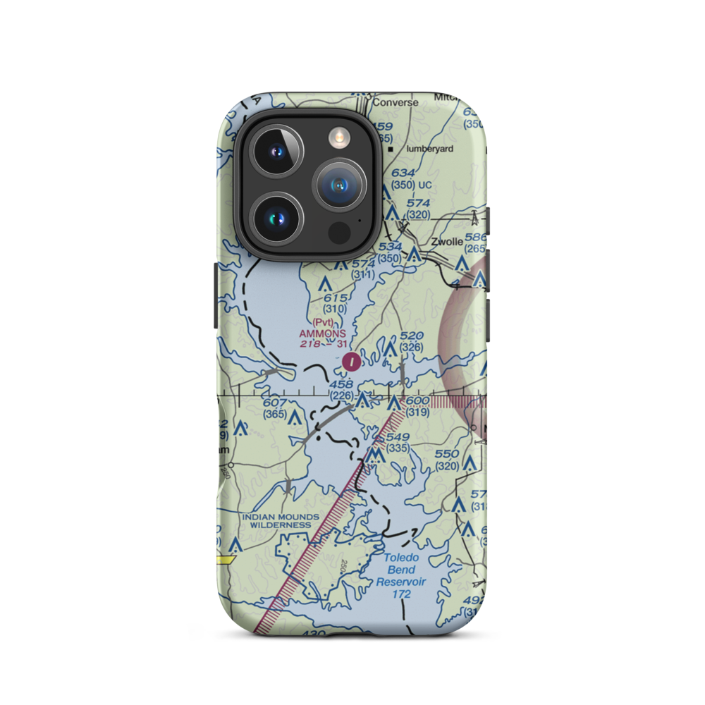 Ammons Airport (5LS9) VFR Sectional  Tough iPhone Case iPhone 16 Pro model shown