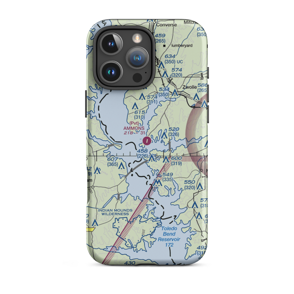 Ammons Airport (5LS9) VFR Sectional  Tough iPhone Case iPhone 16 Pro Max model shown